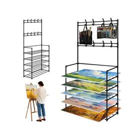 M5145a Gleecosy M5145a- Art Drying Rack For Classroom Large 5-tier With Hooks Canvas Storage And Pa