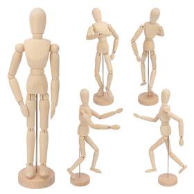 Gniemckin 726451156232 5 Pieces Artist Drawing Mannequin 12 Inch Articulated Manikin With Base