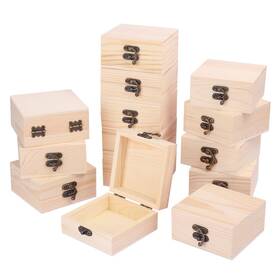 Gniemckin 787502231193 14 Pack Wooden Box Unfinished Unpainted Wood Boxes For Crafts Diy