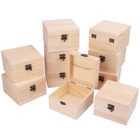 Gniemckin 787502231216 10 Pack Wooden Box Unfinished Unpainted Wood Boxes For Crafts Diy