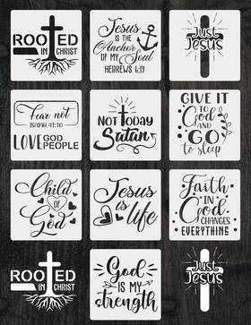 Cqwt05 Gnomeshgh 10 Pcs Christian Faith Stencils With Quotes And Bible Verses Inspir