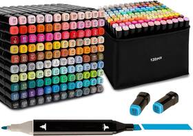 B0dszkv8gz Godgoy 120 Colors Dual Brush Tip Permanent Art Markers - Coloring And Drawing Set