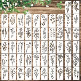 23059 Gosknor 52 Pcs Flower Painting Stencils Leaf Drawing Template