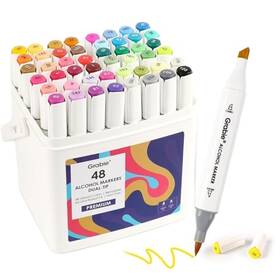 B0dfwbfkz3 Grabie Alcohol Markers Set 48-color Double Tipped With Case And Coloring Book