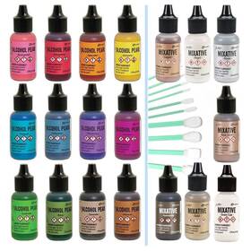 Bdl-00236 Grandproducts Art Bundles Ranger Tim Holtz Alcohol Pearls Complete Set Bundle All 12 Colors T