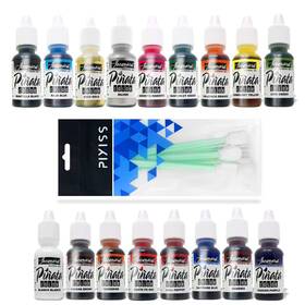 Jink-001 Grandproducts Art Bundles All 17 Colors Jacquard Pinata Alcohol Inks Bundle And 10x Pixiss Ink Blending
