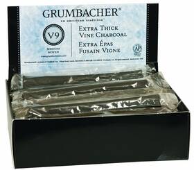 B0059gfrpi Grumbacher Vine Charcoal Jumbo Medium - 25 Sticks For Art Sketching Drawing