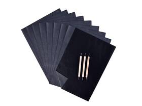 Gsm Brands 817052023808 Carbon Paper 200 Sheets - Black Graphite Transfer Tracing 8.5 X