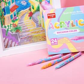 B0d9gt41gm Guangna 24-color Water-based Acrylic Markers Set - Soft Tip For Multi-surface Ar