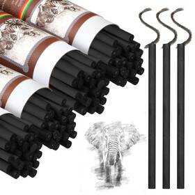 B0chfbpxxf Gueevin 100 Pcs Willow Charcoal Sticks - Sketching And Shading Art Set 5-7mm