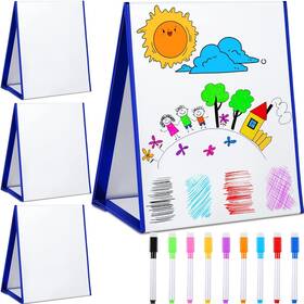 Lau-20220823-b Gueevin 4 Packs Tabletop Whiteboard Foldable Table Top Dry Erase Board Magnetic Easel