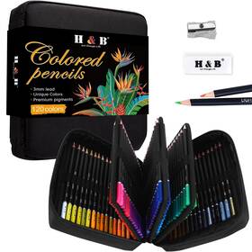 B08ds675yf H & B And 120 Oil-based Colored Pencils Kit Soft Core Pro Drawing Art Set