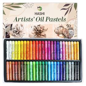 Ha Shi 809715290636 Soft Oil Pastels Set 50 Sticks 48 Colors Art Supplies For Artist G