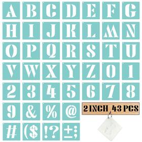 Lshlimpn43 Hailuii Small Letter Stencils 2 Inch 43 Pcs And Number Stencil Alphabet Sten