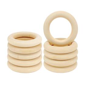 Pus008 Hanwer 10pcs Natural Wooden Rings For Crafts Unfinished Macrame D