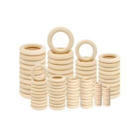 Pus012 Hanwer 100 Pcs Unfinished Natural Wooden Rings For Crafts Wood Diy Penda