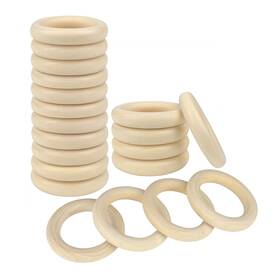 Pus149 Hanwer Natural Wood Rings For Crafts 20 Pcs 75mm/2.9inch Unfinished Wooden Wi
