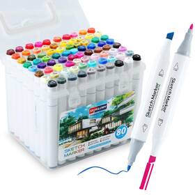 B0fh4pys7q Hapi.pen 80 Color Dual Tip Alcohol Markers Art Coloring Book Sketch Illustration