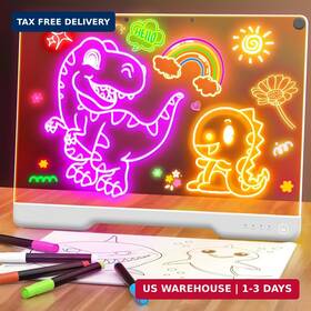 He Yinzi Shenzhen Technology Co. Ltd 860014435584 16-inch Rechargeable Led Drawing Board 9-color Light Modes Neon Art Dry Erase