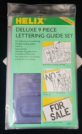 08211 Helix #08211 9 Piece Lettering Guide Set 5mm/1/4 Inch -50mm/2 #s Upper And Lower