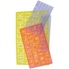 08401 Helix Standard Font Lettering Guide 4 Piece Set 1 Blue Tint