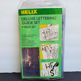 H2114 Helix Deluxe Lettering Guide Set Stencils Templates 9 Piece 6 Sizes