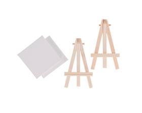 Hello Artist 850036052173 Party Pack Mini Canvases With Easel 4 Pieces For Beginner Ar