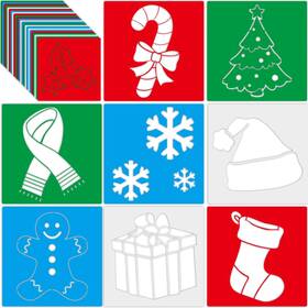 B0chvq4xbr Henoyso 24 Pcs Christmas Stencil Set 8 Inch X8 Plastic Winter Snowflake And Holiday Dr