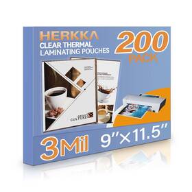 200-laminating Herkka 200 Pack Laminating Sheets Holds 8.5 X 11 Inch 3 Mil Clear Th