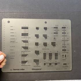 0.e6902 Herman Miller E6902 Vintage Ethospace Office Desk Template Tool