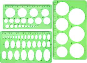 Hestya 615068646246 Circle Template 3 Pieces Plastic And Oval Templates Measuring R