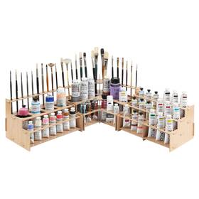 Hg Art Concepts 709758903488 Mezzo Artist Brush And Paint Tube Organizer Rack Set 3 Pieces - Wood Grain La
