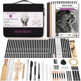 35691 Hiforny 70 Pcs Drawing Set Sketching Kit - Sketch Pencils Art Suppl... Fast Ship