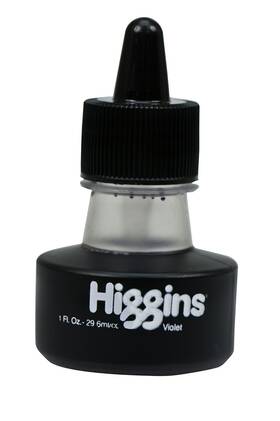 44675 Higgins Pigmented Drawing Ink Violet 1 Ounce Bottle