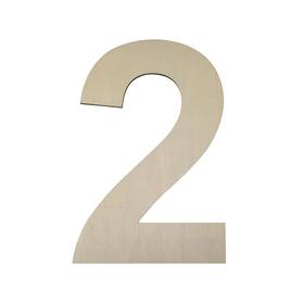 Wn20 Hilaza 17 Inch Large Wooden Number 2 1/4 Thick Unfinished Blank Wood Sl