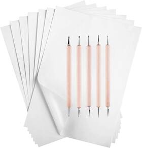 Hlonon 313050016014 50 Sheets Carbon Paper Graphite White Transfer 8.5 X 11.5 Inch Tr