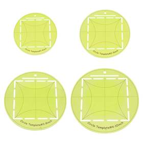 Diy-wh0430-784-us37 Hobbiesay 4pcs Circle Quilting Template 4/5/8/10 Inch Acrylic Templates Round Se
