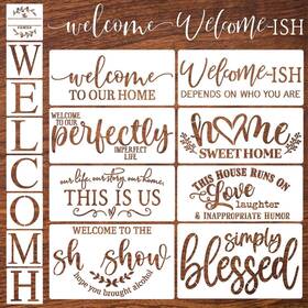 Lswl01-16p  Homeplus007 Welcome Stencils For Crafts Reusable Stencil Wood Sign 12 Inch