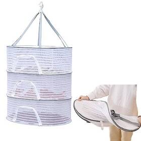 Homfanseec 694579945857 Herb Drying Rack 3 Layer Hanging Mesh Net For Plants Dryer H