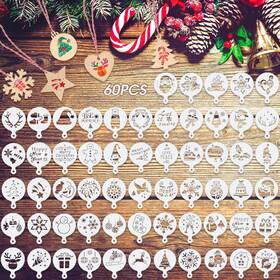 Ex-honeydak-143 Honeydak 60 Pcs Christmas Stencils Crafts Reusable For Painting On Wood Coffe