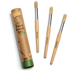 B097625lgq Honeysticks Jumbo Paint Brush Set - 3 Pack. Kids Easy-grip Wood Handle