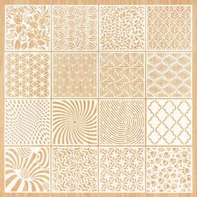 Hw04102ny-us Howaf 16-pack Geometric Stencils 6 X Inch Painting Templates For Scrapbooking Coo