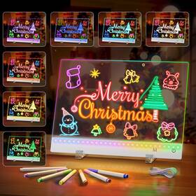 Led1-1 Hsxoolk Led Note Board With Colors Rechargeable Drawing 7 Markers 5