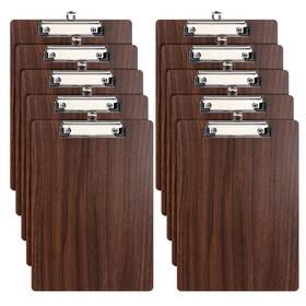 6107b-walnut Hua Jie Huajie 10 Pack Clipboards Wooden Clipboard With Low Profile Clip Standard A4
