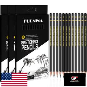 B0dfymt4dw Humyoun 36 Pcs Drawing Sketching Pencil Set 12b-4h Graphite Charcoal Art Kit