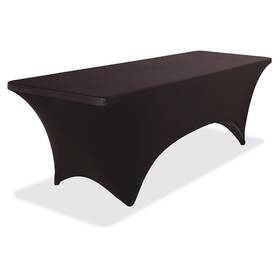 16531 Iceberg Spandex Fabric Rectangular Table Cover 8ft Black For Wedding