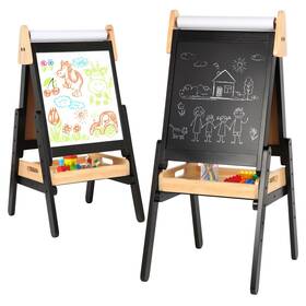 Idea Family 717206625523 3 In 1 Easel For Little Kids With Wood Tray Double Sided Wooden P