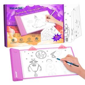 Image 766008396421 Light Up Tracing Pad Pink Drawing Tablet Coloring Board For Kids Children To