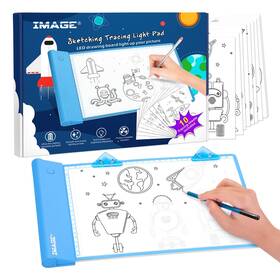 Hl0305b Image Light Up Tracing Pad Blue Drawing Tablet Coloring Board For Kids Children Gif