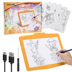 Hl0361-p Image A4 Led Tracing Pad For Kids Usb Rechargeable Drawing Tablet - Adjustable Bri